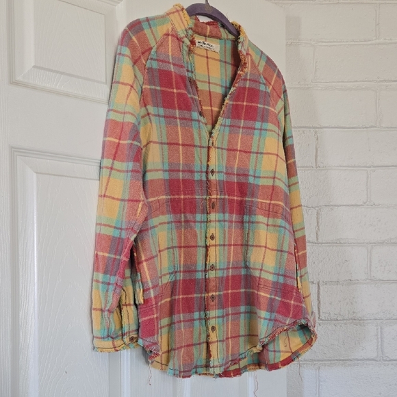 We The Free Summer Daydream Plaid Buttondown Oversized Size XS - Picture 3 of 6